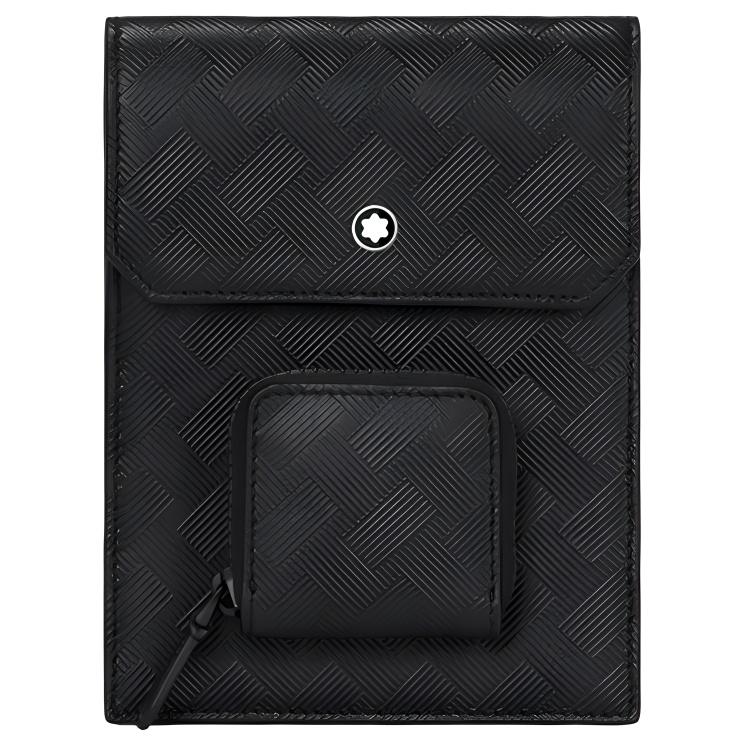 Montblanc Серия 3.0 Стиль Логотип бренда Регулируемый плечевой ремень Кожа с тиснением под зерно Конверт Сумка через плечо Мини Мужские сумки Черный 129973