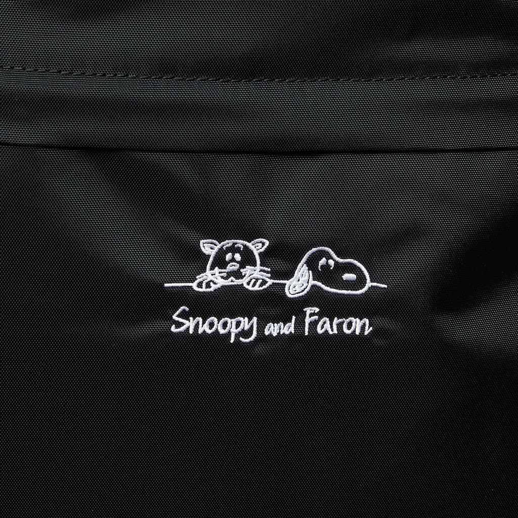 SNOOPY Women's Backpack, Embroidered Logo Tote Bag, 2-Way, Simple, Lightweight, snoopy0263 Black (SPZ-2643), Free Size