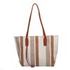 Women's Large Capacity Korean Version Shoulder Bag Simple Vertical Stripe Casual Tote Fashion Bag New
