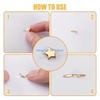 Y3NA Mini Brads Pattern Clips Metal Paper Clasps Split Pins Star Head Clips for DIY