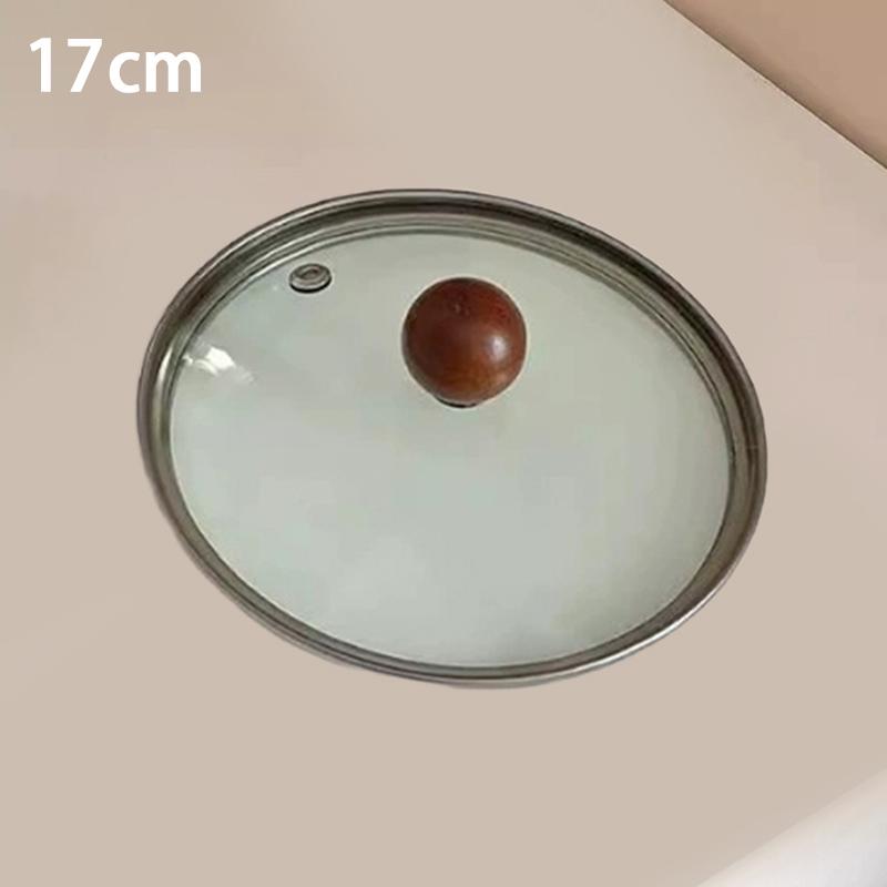17Cm/14Cm Stainless Steel Cooking Pans With Wooden Handle & Glass Lid - Multi-Purpose Small Pots For Noodles And Eggs