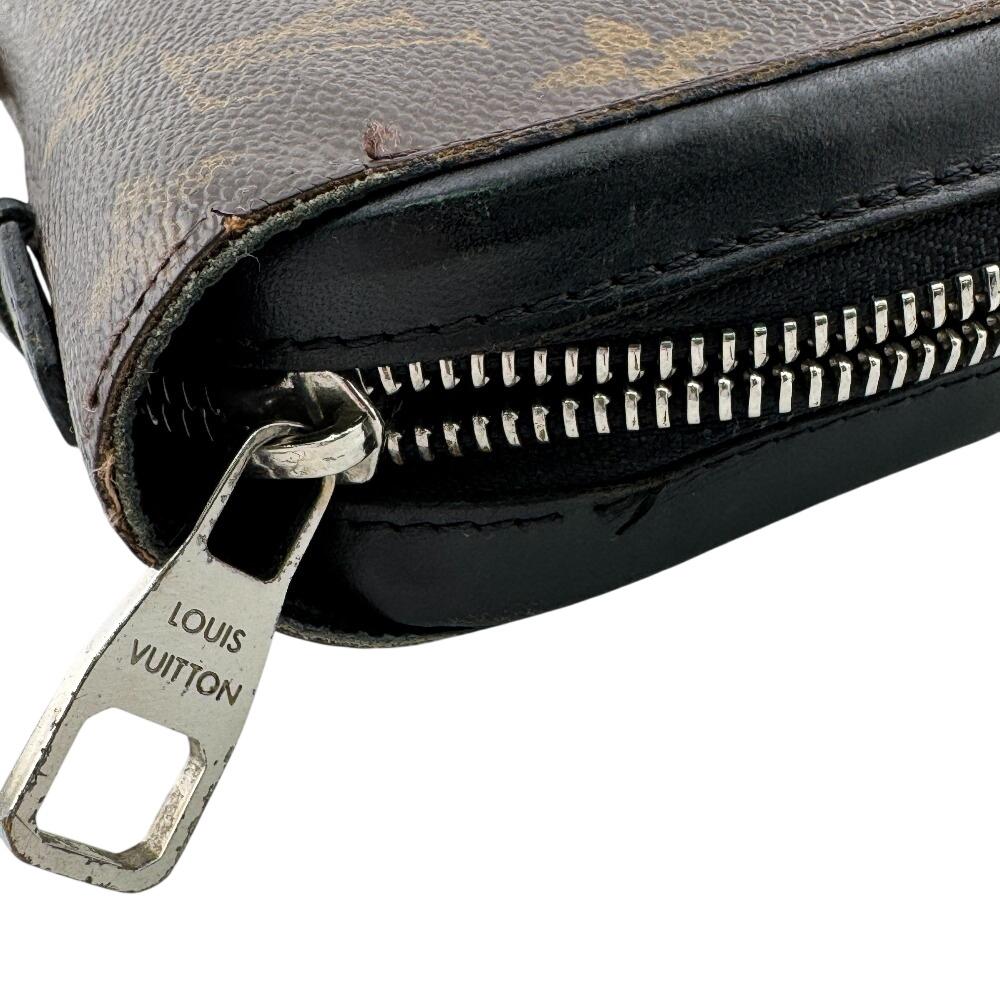 LOUIS VUITTON M61506 Round zip wallet Monogram macacer leather Zippy XL business bag Brown leather Used