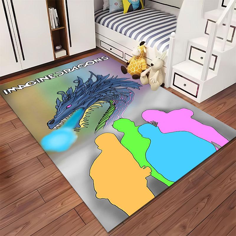 Imagine Dragons Theme Carpet suitable as a non-slip mat for the living room or bedroom sofa
