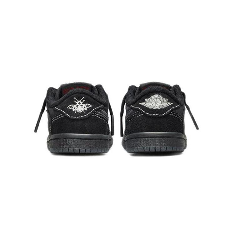 Детские кроссовки Travis Scott x Air Jordan 1 Retro Low OG SP TD Black Phantom, красный DO5441-001