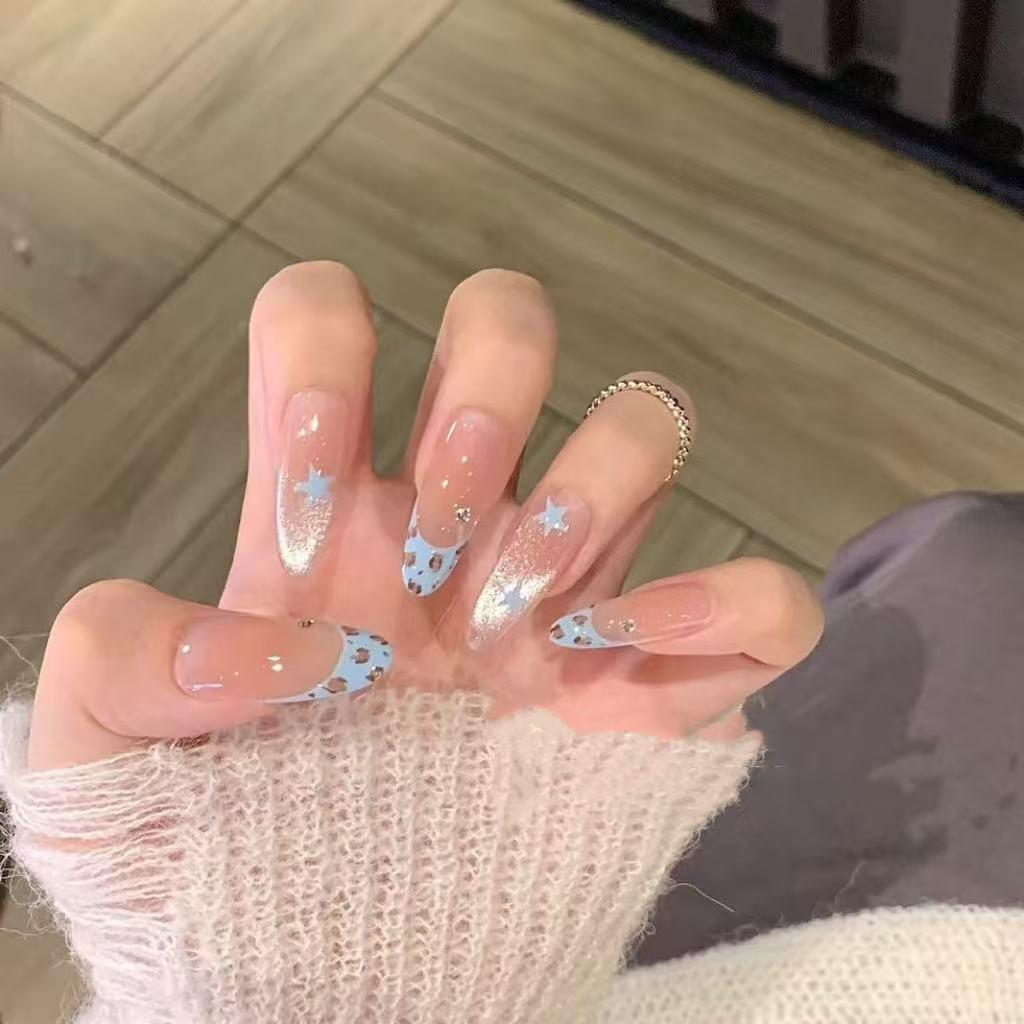 3D Bow & Heart Red Polka Dot Wearable Nail Art Stickers - Long Thin Girly Design