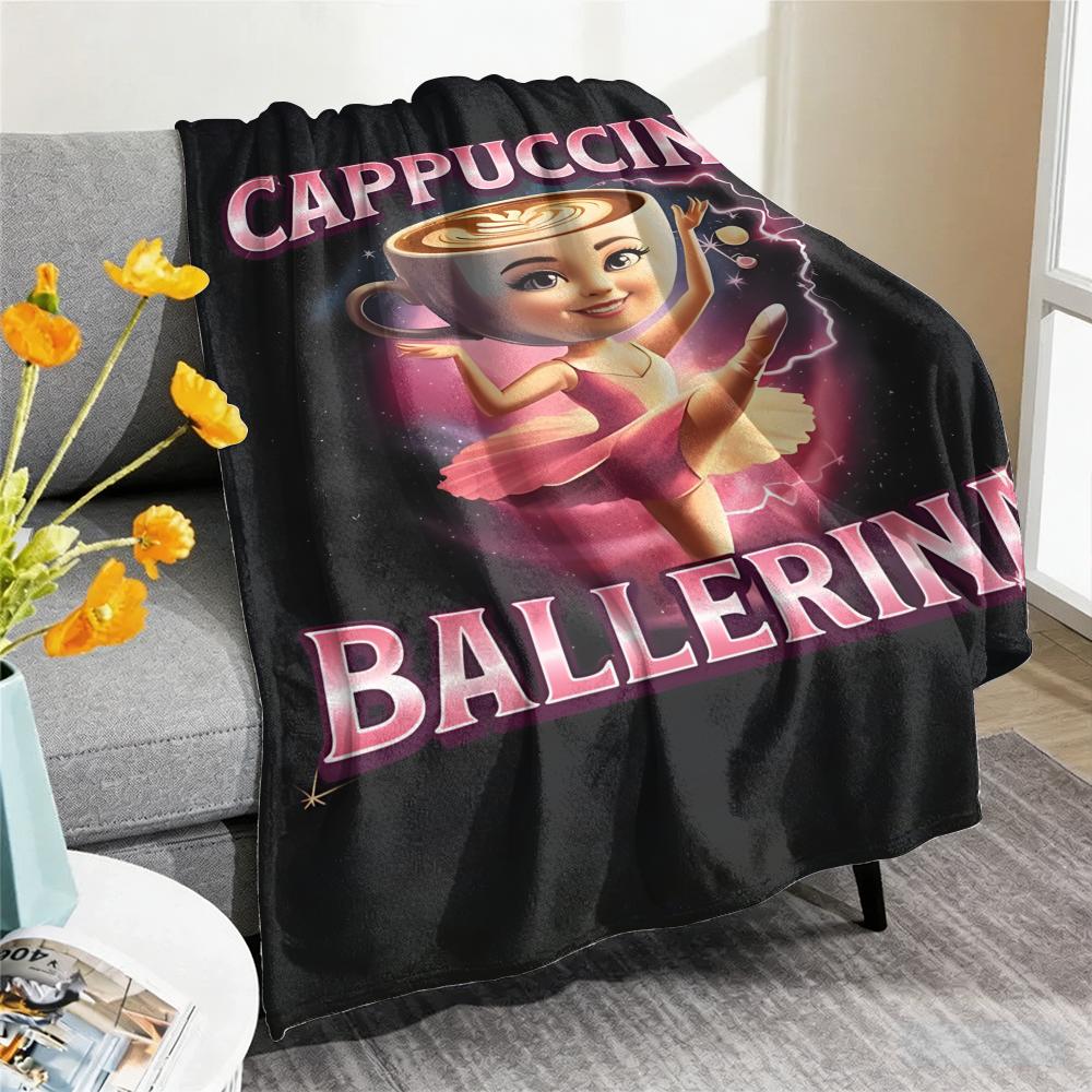 Italian Brain Rot Meme Tralalero Tralala Throw Blanket Soft Flannel Throw Lightweight Summer Home Nap for Office Travel Sofa Bed