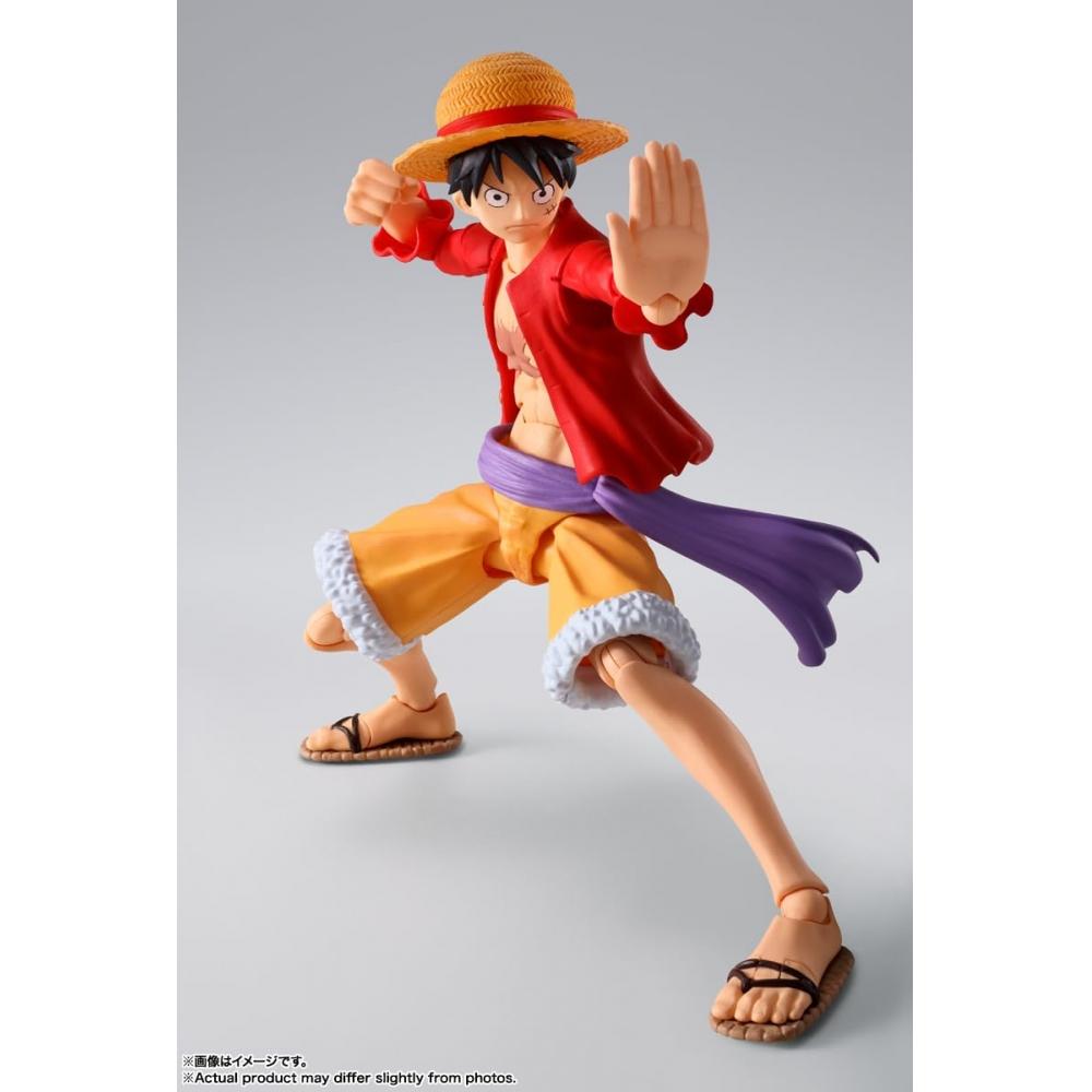 TAMASHII NATIONS BANDAI SPIRITS SHFiguarts ONE PIECE Monkey D. Луффи - Вторжение Онигасимы - Приблизительно. 145 мм подвижная фигурка из окрашенного АБС и ПВХ пластика