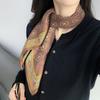2024 New Fashionable Versatile Silk Scarf 68 Cm Printed Sunscreen Decorative Small Square Scarf Velvet Texture Scarf