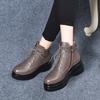 Модная обувь GKTINOO Женские ботинки Натуральная кожа 2025 Новые Осень Зима Молния Круглый носок Ретро Ручная работа Повседневные ботильоны Размер 33-40