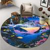 Океанические дельфины ковер 3D морской организм круглый противоскользящий коврик для спальни напольное компьютерное кресло украшение дома