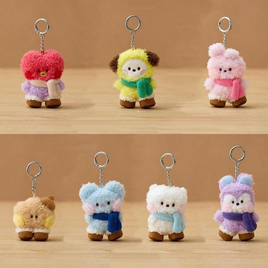 LINE FRIENDS BT21 Kpop Аниме и Мультяшные Друзья Зимние Мини-шарфы Снежные ботинки Плюшевые куклы Сумки и Прочные брелоки