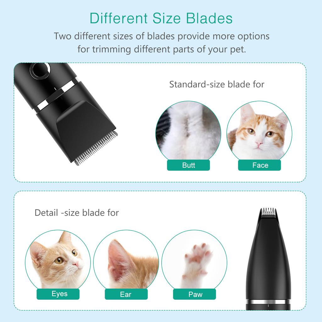 Silent Dog Clippers 2 IN 1 Electric Dog Trimmer Dog Grooming Kit with 2 Clipping Heads Rechargeable Hair Trimmer for Cats P