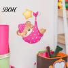 Durable Wall Decals for Playroom Cute Bear Stickers Kids Room, PVC Waterproof Cartoon Animal Versatile Decor Home Office Decals, Removable Art