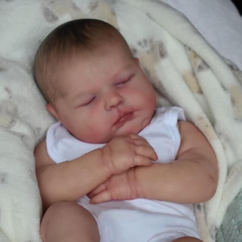 19-дюймовая реалистичная спящая кукла-реборн Тесса с мягким тканевым телом, кукла-новорожденный, реалистичная ручная имитация волос, куклы для детей, праздничные подарки для малышей