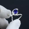 Blue Sapphire Adjustable 925 Sterling Silver Ring - Fits US Sizes 6 To 10 - Handmade Boho Jewelry for Women & Men, Valentine Gifts