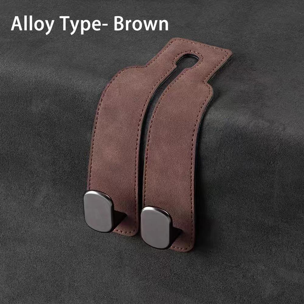 Качественный автомобильный крючок для подголовника 2 в 1, высококачественная замша, подвесной крючок для заднего сиденья, двойной крючок 20 кг, большой грузоподъемный крючок из сплава, универсальная вешалка