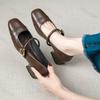 Women's Shoes Retro Square Toe Mary Jane Single Shoes 2025 Spring French Elegant Buckle Belt Outdoor Dress Banquet High Heels