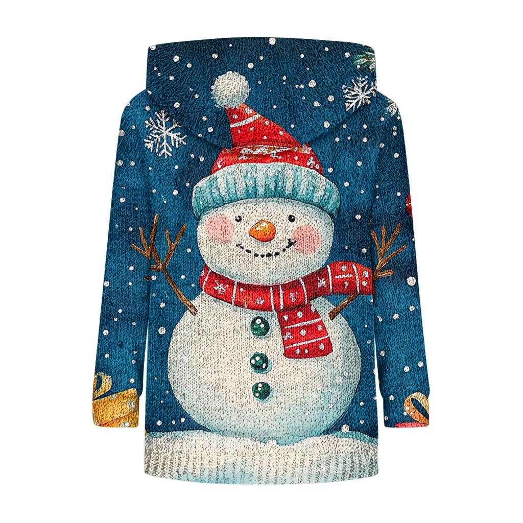 Ladies' Fashionable Printing Casual Hooded Long Sleeved Sweatshirt