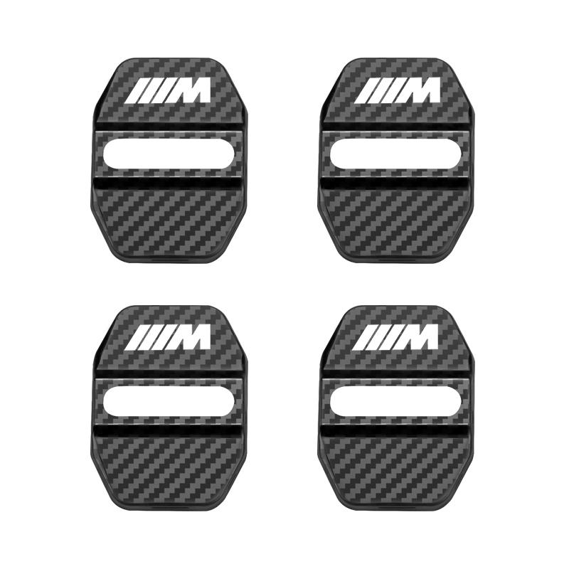 4PCS Slim Lightweight Car Door Lock Protective Cover Portable Auto Emblem Case Easy Fit Exterior Accessories For BMW M Power X6 HGB46