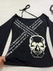 Dark Academia 2000s Retro Loose T-shirt Women Gothic Rock Punk Y2k Babes Tops High Street Skull Print Long Sleeve Casual Clothes