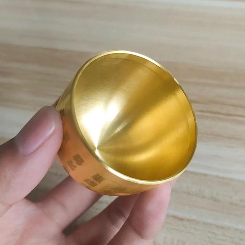Pure Brass Baifu Cylinder Feng Shui Lucky Fortune Cornucopia Living Room Study Desktop Treasure Bowl Ornament Small Ashtray