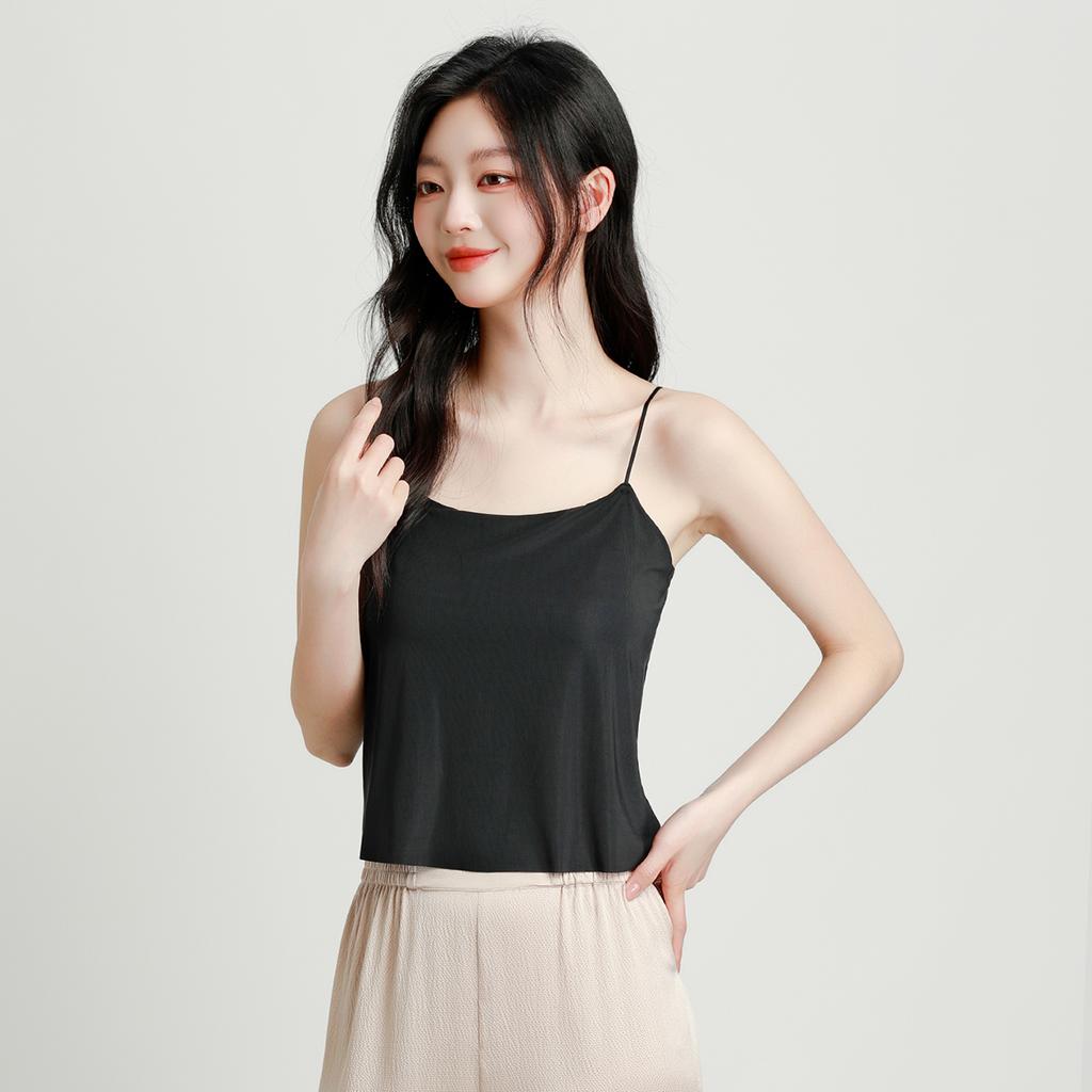 New lightweight and versatile basic tank top with mulberry silk, fashionable and comfortable with chest cushion, bottom tank top for women