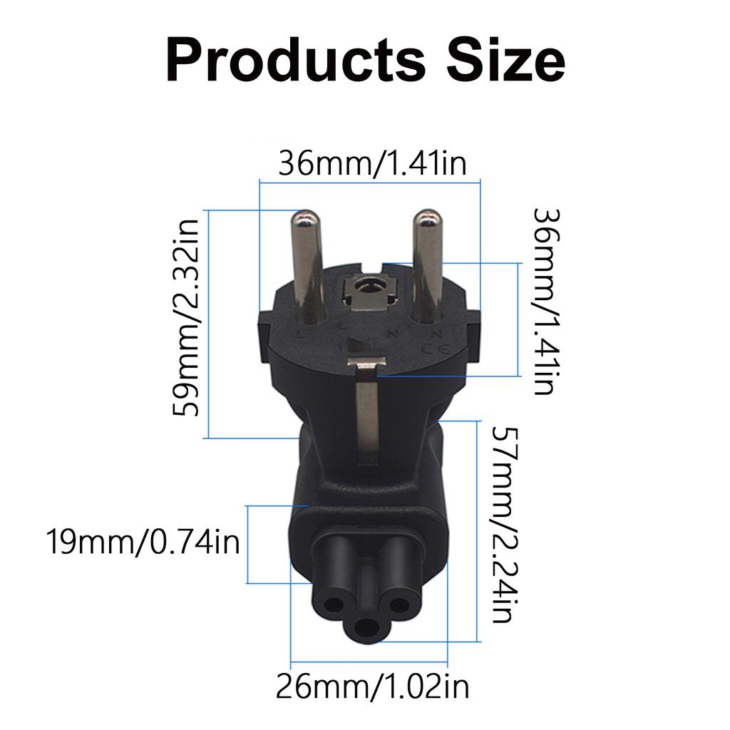 EU4.8mm в C5 прямоугольный силовой преобразователь вилка 2Pin в C5 силовые преобразователи адаптер