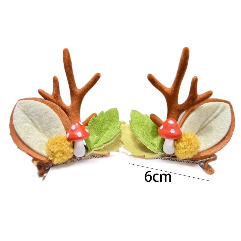 1 пара милых рождественских заколок для волос в виде лосиных рогов, портативные заколки для волос, рождественский головной убор, рождественский декор