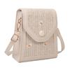 Women Straw Woven Small Square Crossbody Shoulder Phone Bag For Daily Use