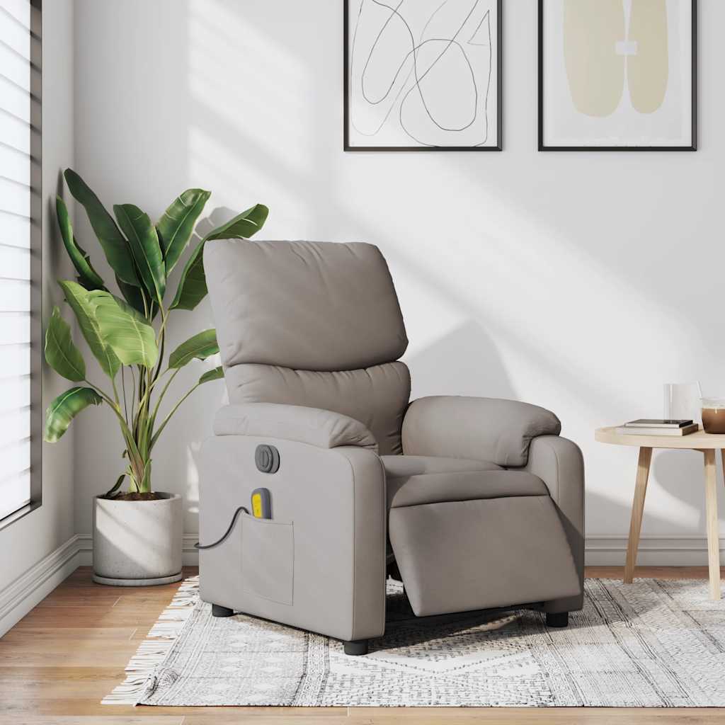 Electric Massage Chair Taupe Fabric