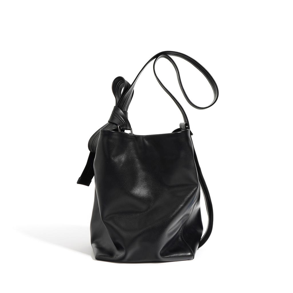 Сумка-ведро для женщин из мягкой кожи, большая вместимость, повседневная, простая, высококачественная, текстура, сумка через плечо для поездок на работу