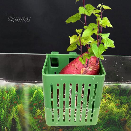 1/2/3/5/10Pcs Aquarium Plant Holder Top Hanging Fish Tank Planter Pot with Hook Platic Aquatic Plant Cup for Aquascape Decoration