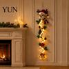 Lighted Holiday Door Hanger Glowing Christmas Hanger, Crochet Spiral Ornament with LED Lights, Snowman Santa Reindeer Winter Wonderland Window