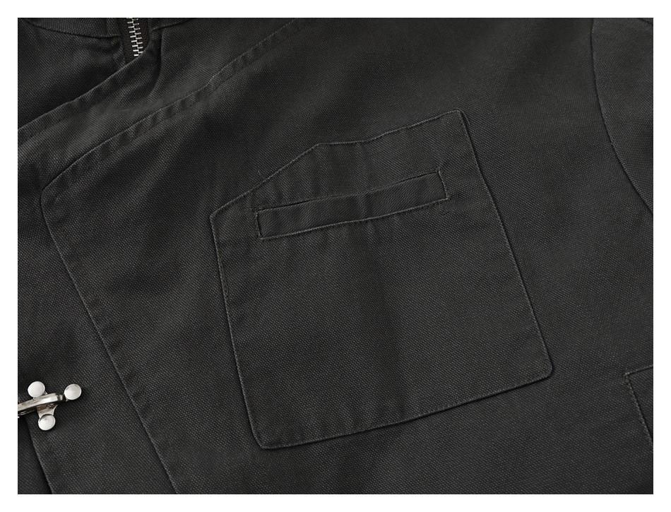 CTOSRCZ Guochao Men's Stand Collar Workwear Jacket - Trendy, Loose Fit for Spring and Autumn CJ07