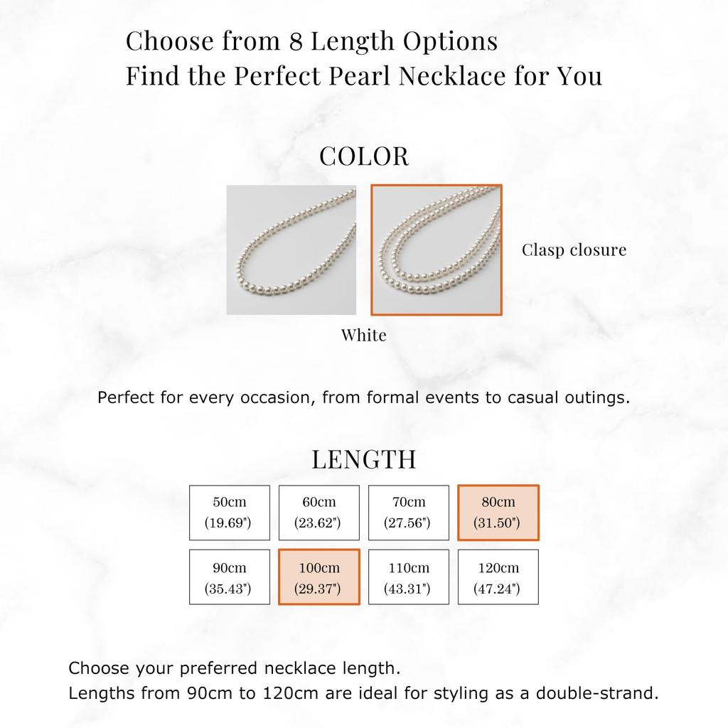 Quality Artificial Shine Comparable To Real Akoya Craftsmanship Pearl Necklace Long for Formal Casual Occasions Long Pearl Necklace Japan Made In