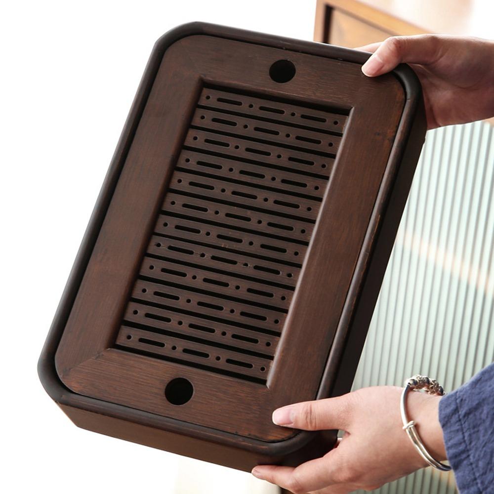 Wood Material Storage Tea Board Rectangular Shape Tea Accessory Tray Bamboo Tea Tray Household Use