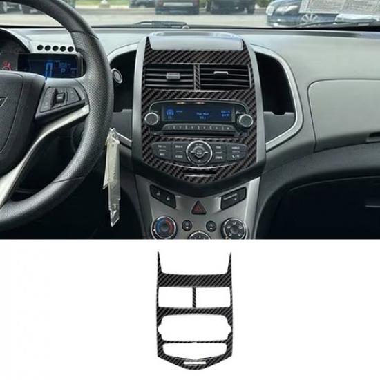 Накладка на панель управления радио и консоль из углеродного волокна для Chevrolet Sonic 12 13 14 15