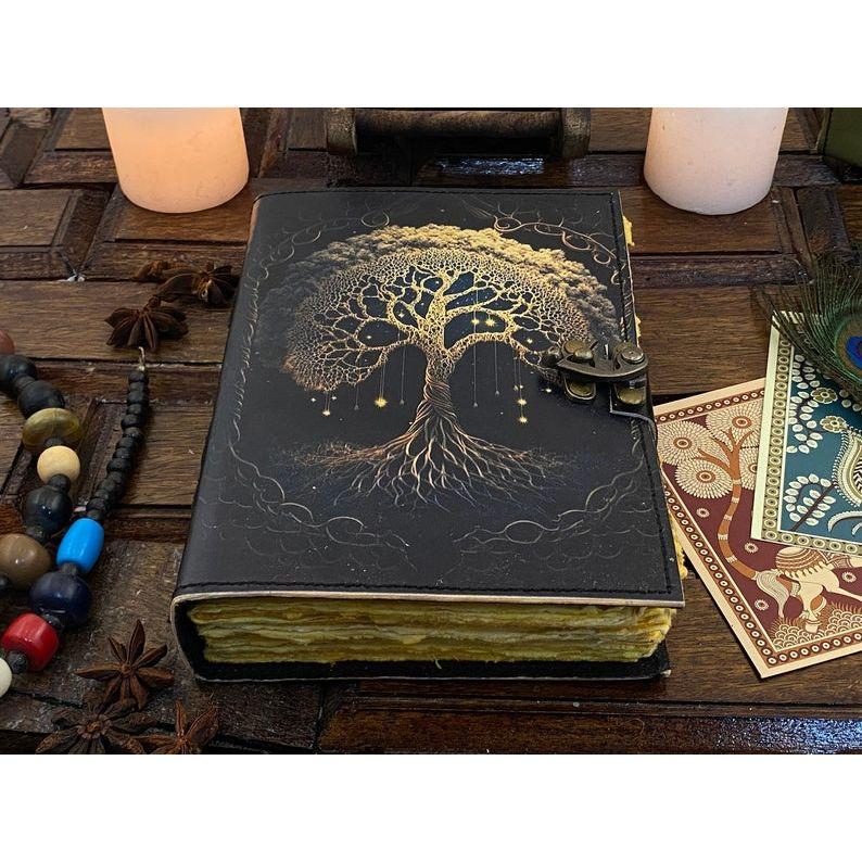 Handmade Journal Tree of Life - Genuine Leather Notebooks For Women - Beautiful Journal For Sketchbook Traveling Blank Book Handmade Paper