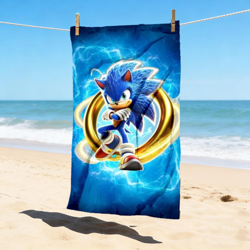 Sonic Stylish Digital Printing Beach Towel Quickdrying Absorbent Blanket For Beach Pool Gym Travel Christmas Gift C922471