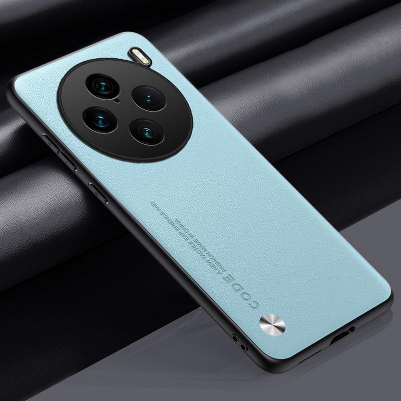 Простой кожаный чехол для VIVO X100 Pro X90 Pro + X80 Pro X70 Pro VIVO V29E V27 Pro V25 V23, роскошный жесткий защитный чехол для телефона