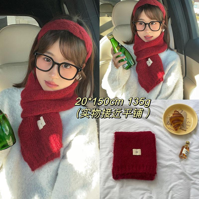 [Dai Green] New Atmosphere Christmas Red Grid Soft Waxy Matching Gift Scarf High-end Style Fashion Scarf
