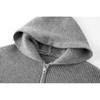 Unisex Oversized Hooded Sweater 2025 Casual Knit Pullover With Half Zip Gray Black Loose Fit Acrylic Blend