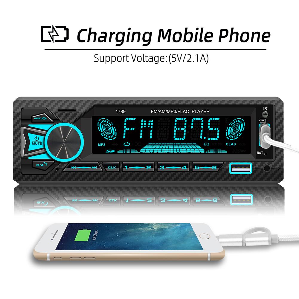 BQCC автомобильный радиоприемник 1 Din MP3 Bluetooth плеер 7 цветов 60 Вт*4 стерео FM приемник с пультом дистанционного управления AUX/2 USB/TF функция поиска автомобиля