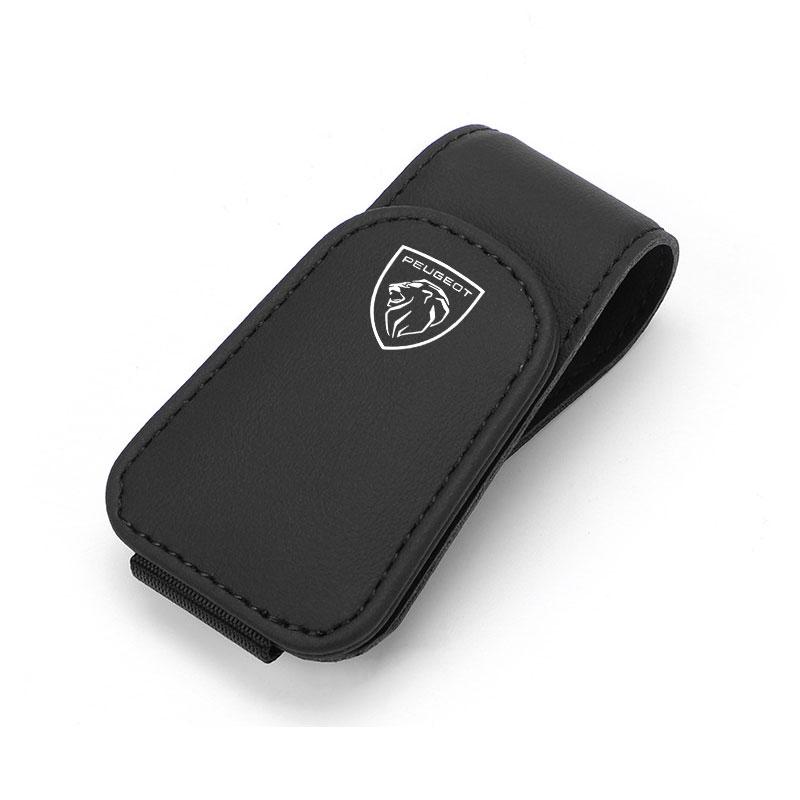For New Peugeot 208 3008 308 2008 207 107 508 607 106 406 407 307 206 Car Glasses Clip Sun Visor Sunglasses Ticket Card Holder