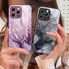 Розовый Мраморный Узор Черный Для IPhone 16 Pro Max 15 Pro 14 13 12 Mini 11 XS M ax XR 7 8 Plu SE 2022 Чехол для Телефона из Закаленного Стекла