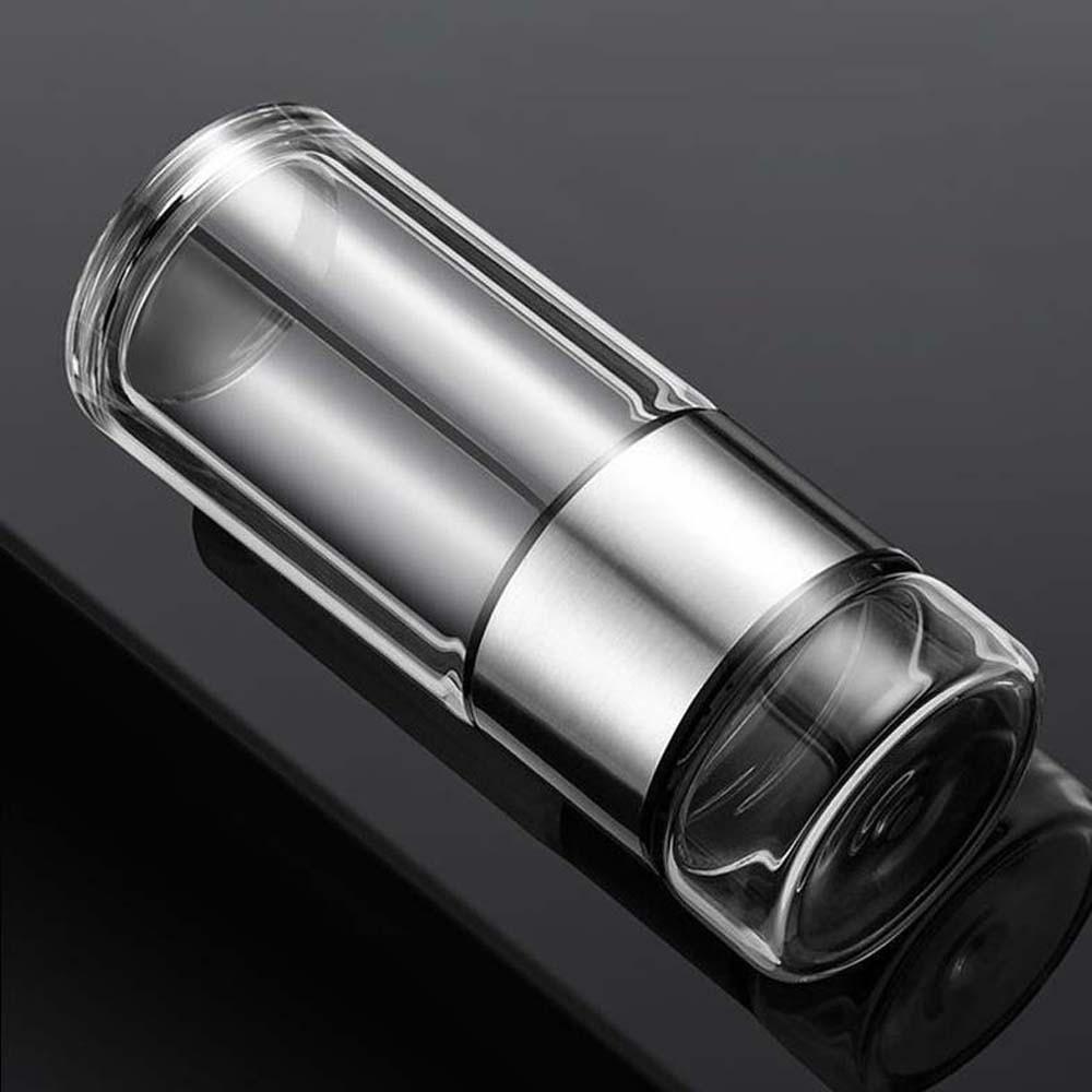 Borosilicate Glass Tea Water Separation Bottle Round Mouth Handhold Portable Bottle Students
