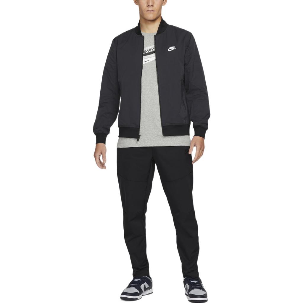 Nike Сплошной цвет с логотипом и воротником-стойкой, мужская куртка с длинными рукавами, черная DM6822-010