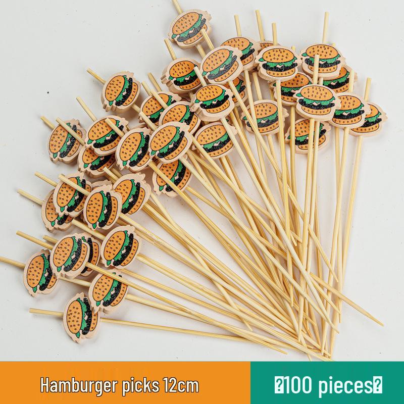 Разноцветные бамбуковые вилочки для фруктов и шпажки для коктейлей - Декоративные и одноразовые для выпечки и мероприятий