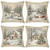Christmas Decoration Pillowcase New Year Gift Winter Christmas Tree Reindeer Snowman Pillow Cover Home Room Sofa Cushion Cover