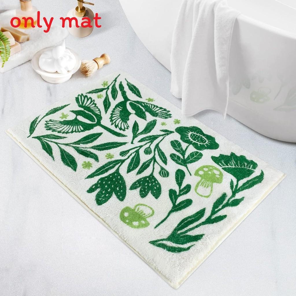 Sweet Flower Pattern Plush Absorbent Floor Mat Carpet For Home